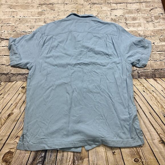 Tommy Bahama Shirt Men's Large Blue Hawaiian Paisley Silk Button Up Vacation - Picture 5 of 10